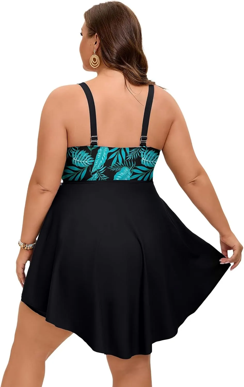 Arolina Plus Size Bathing Suit for Women Swim Dress Tummy Control Swimsuits Two Piece Flowy Tankini with Shorts