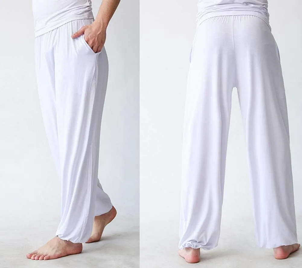 AvaCostume Men's Lightweight Loose Yoga Pants Elastic Waist Modal Yoga Harem Pants