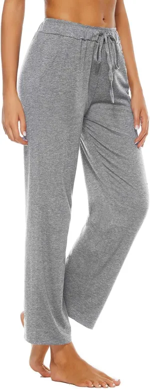 BATHRINS Womens Comfy Lounge Pants Loose Yoga Pants Drawstring Soft Pajama Pants with Pockets