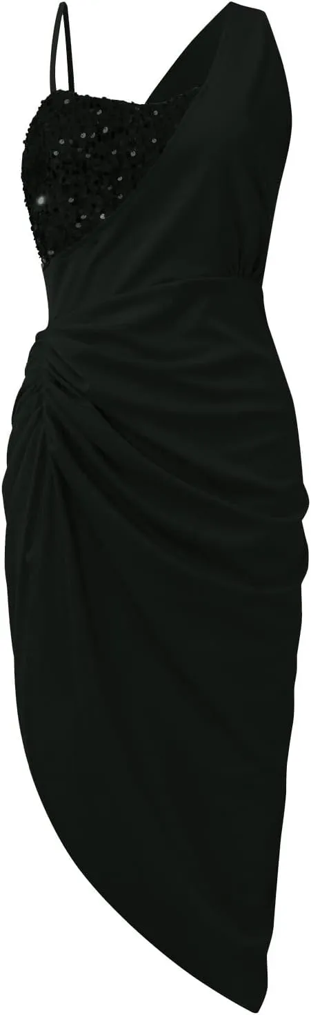 BAXLIMEK Cocktail Dresses for Women,2024 Summer Elegant Sexy Bodycon Wedding Guest Dress,Trendy Irregular Hem Party Dress