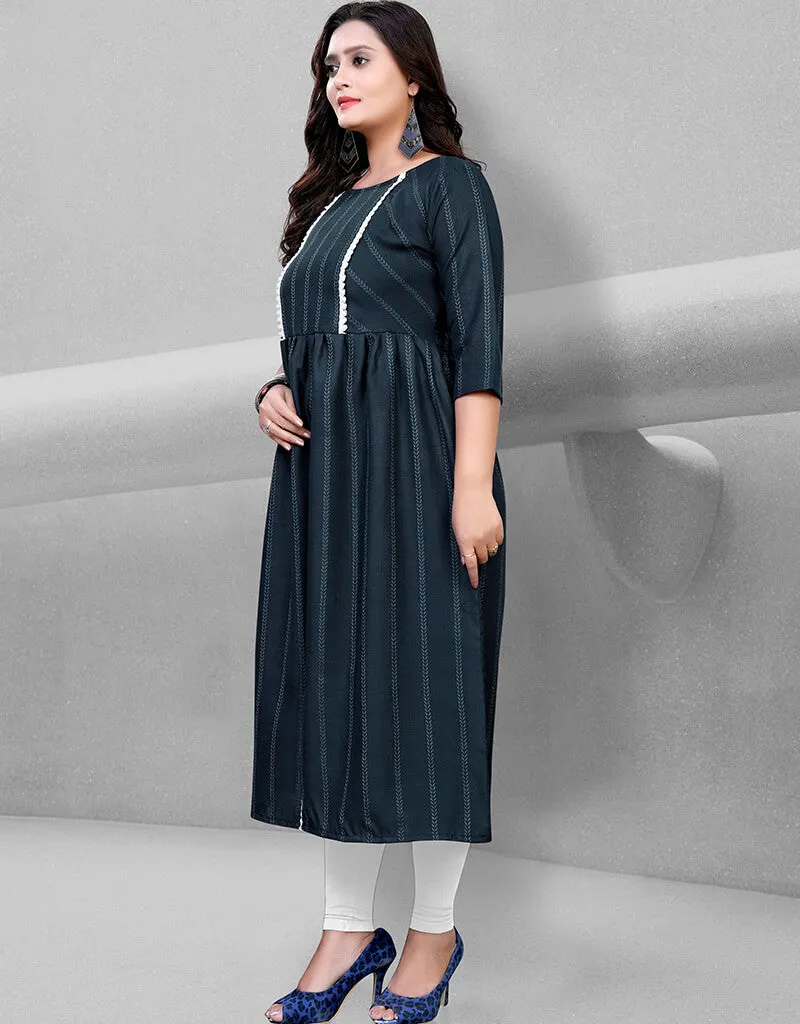 Black Heavy Cotton Chudidar Kurti