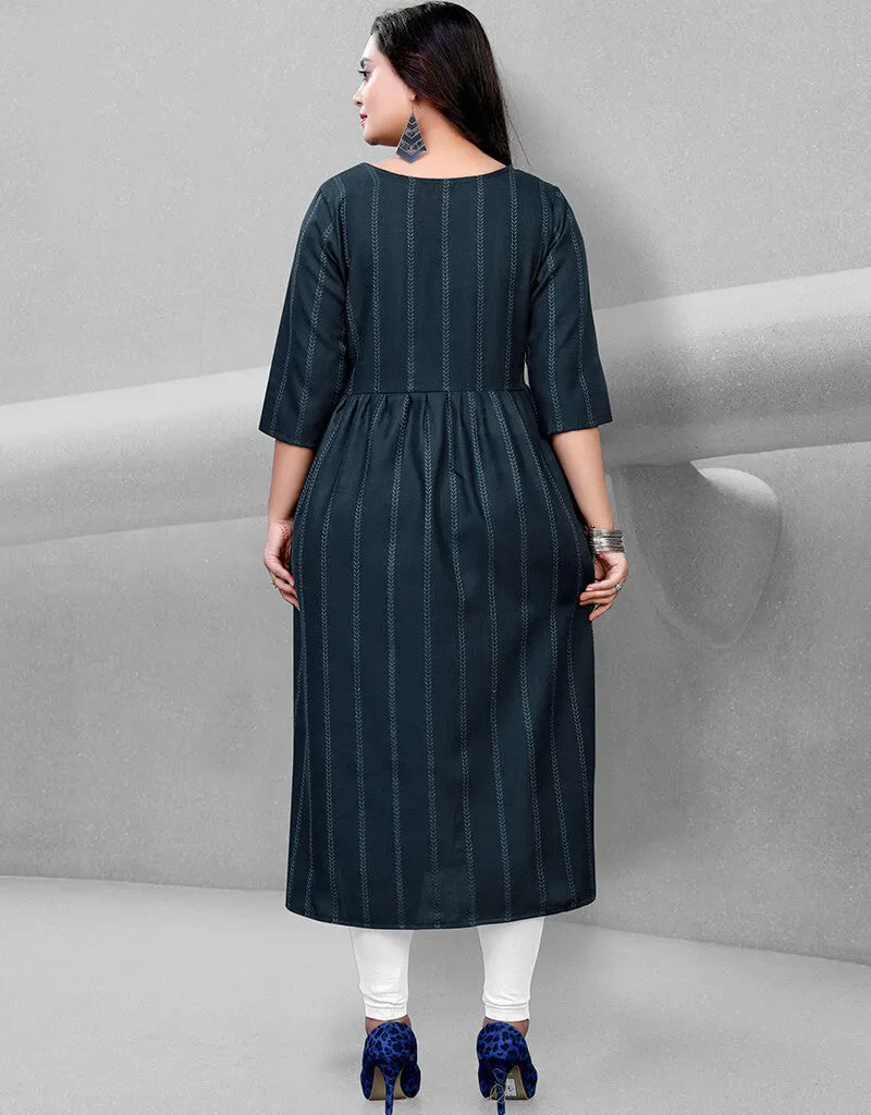 Black Heavy Cotton Chudidar Kurti