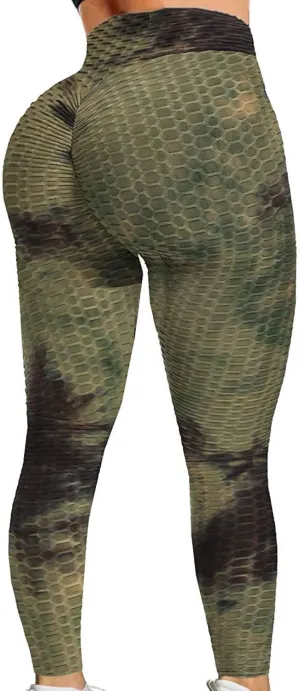 Booty Leggings for Women Textured Scrunch Butt Lift Yoga Pants Slimming Workout High Waisted Anti Cellulite Tights