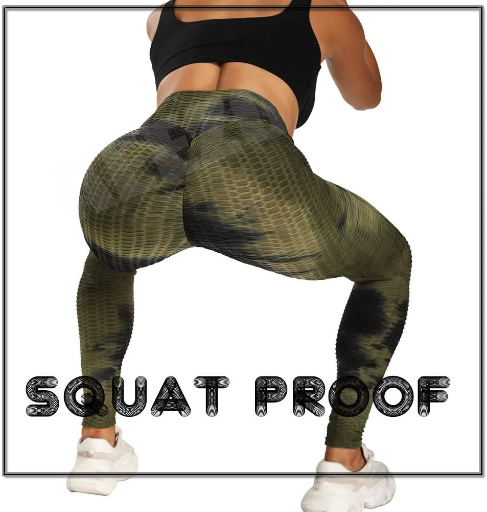 Booty Leggings for Women Textured Scrunch Butt Lift Yoga Pants Slimming Workout High Waisted Anti Cellulite Tights
