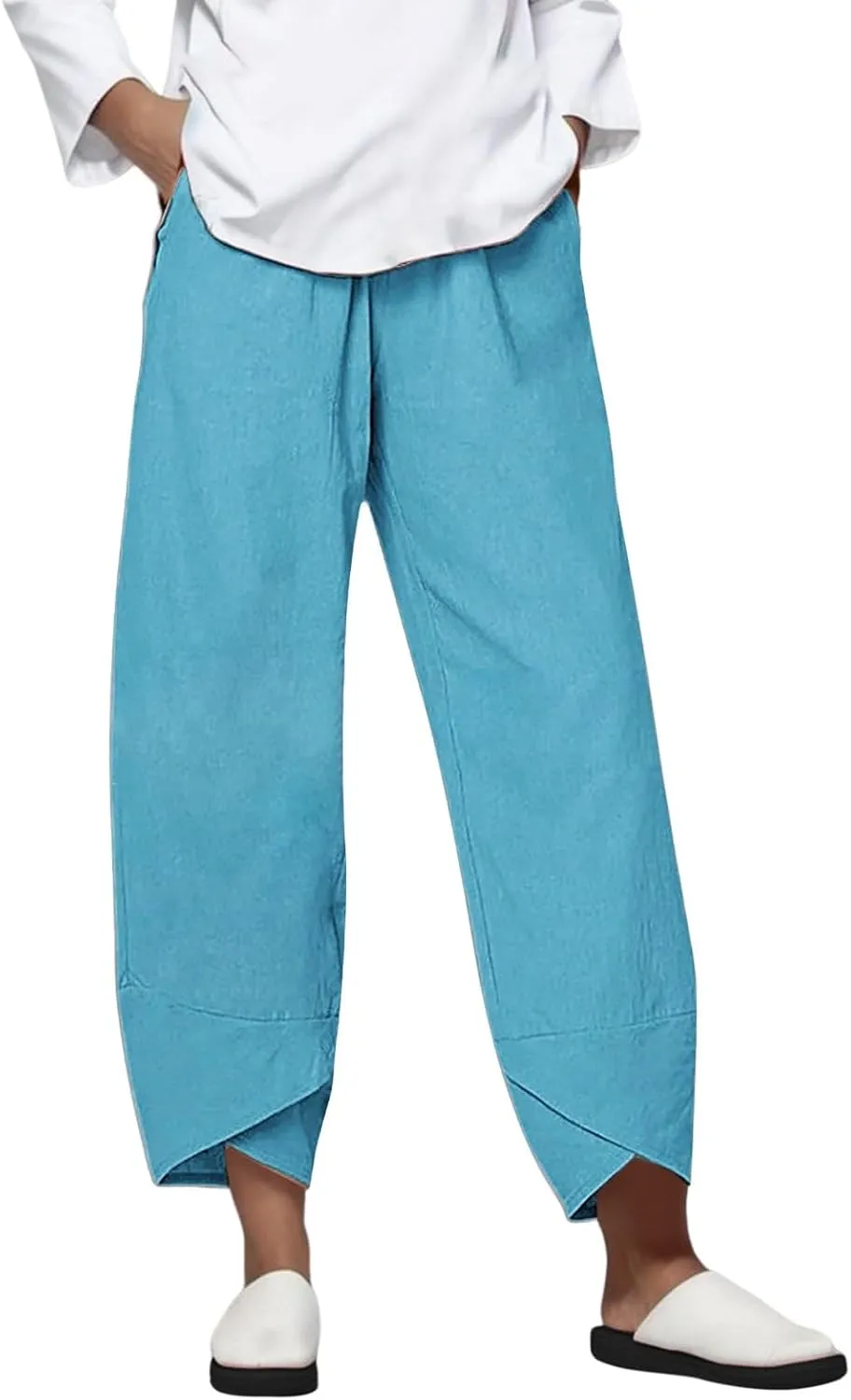 Capri Pants for Women 2024 Home Female Women's Knee Length Leggings Causal Lounge Pants with Pockets Ladies Capri