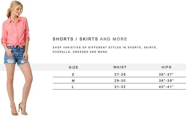 Flat Front Dressy Denim Shorts