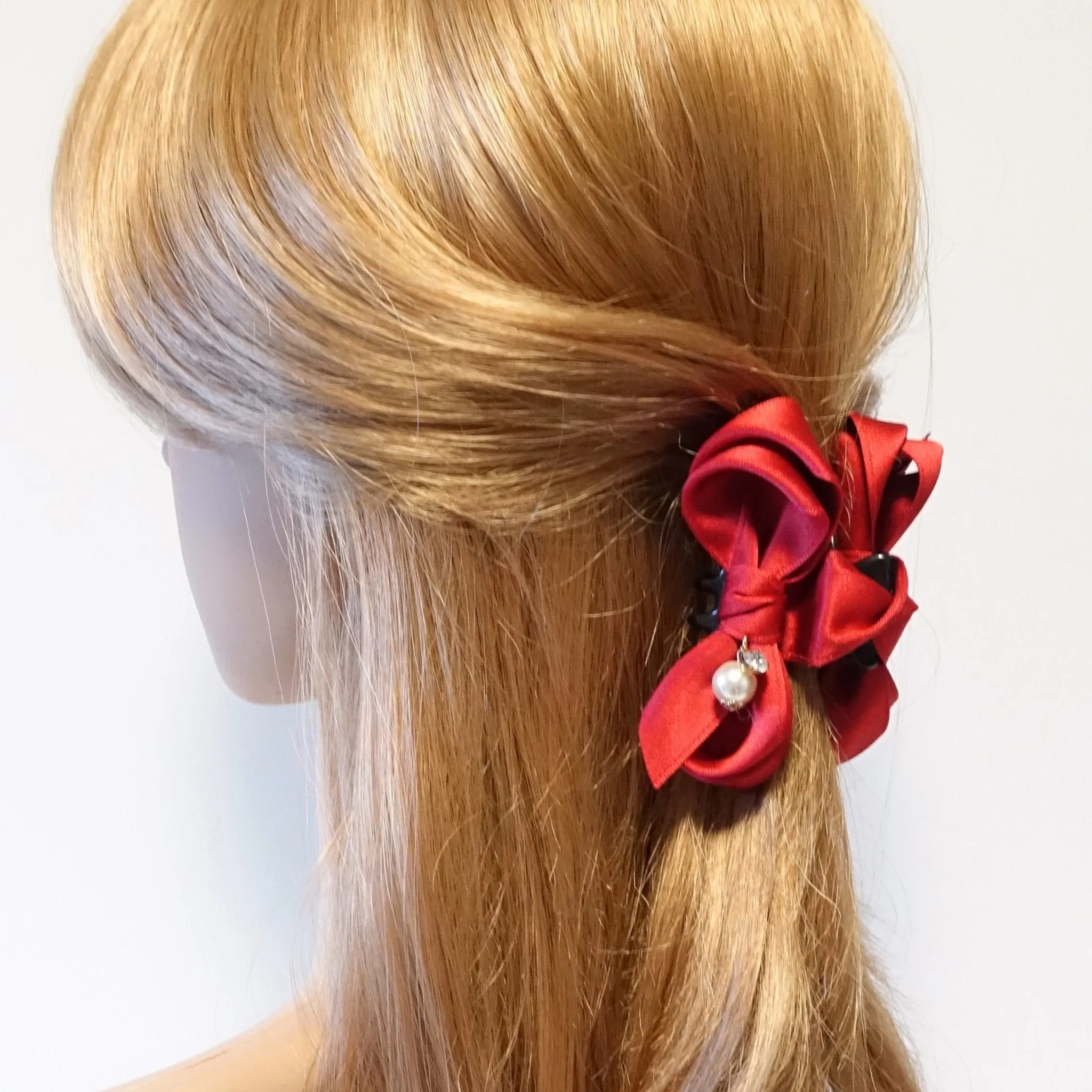 Handmade Satin Bow Mini Hair jaw Claw Clip Women Hair Accessories Small Hair Claw