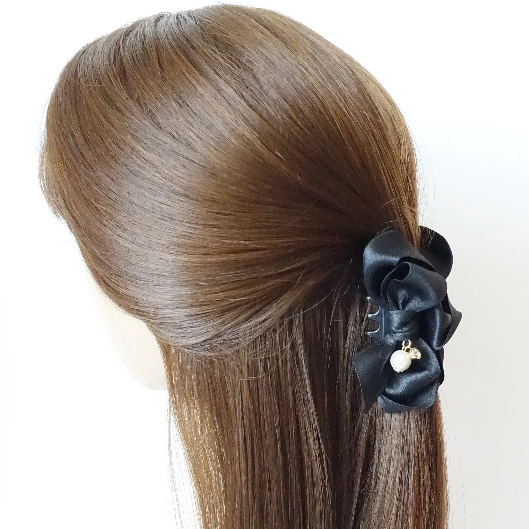 Handmade Satin Bow Mini Hair jaw Claw Clip Women Hair Accessories Small Hair Claw