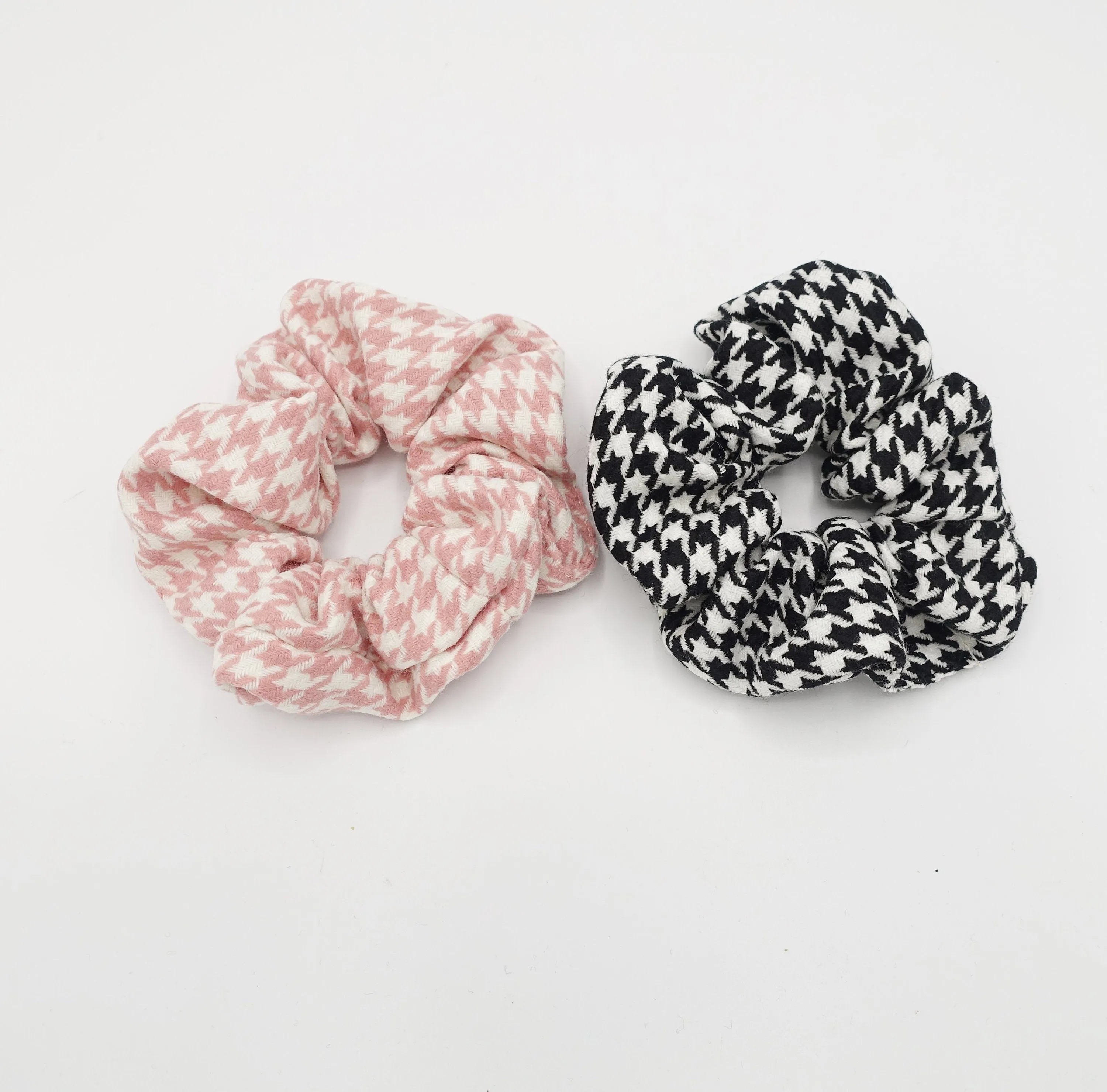 houndstooth check scrunchies Fall Winter pattern scrunchy women hair accessories