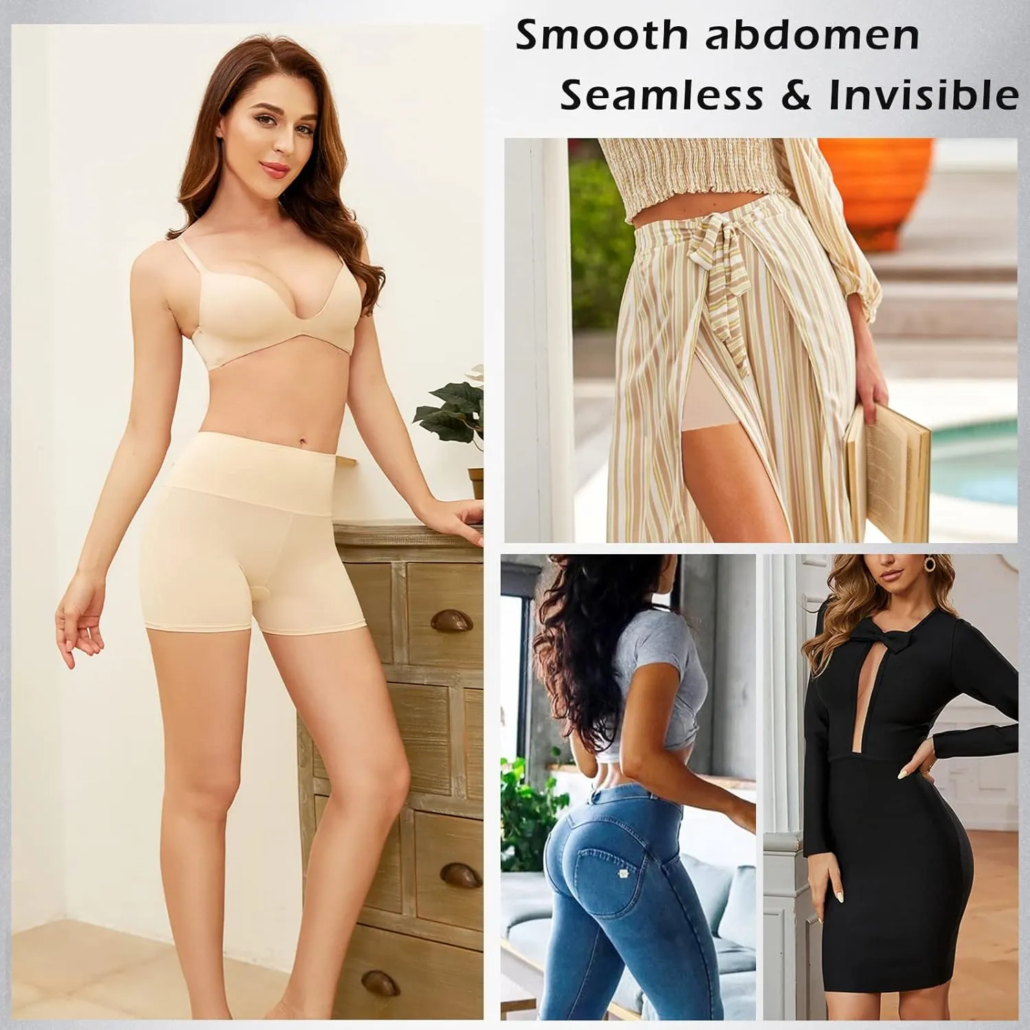 JOYSHAPER Women's Smooth Slip Shorts Under Dresses Comfortable Boyshorts Panties Nylon Spandex Underwear Stretch Shorts