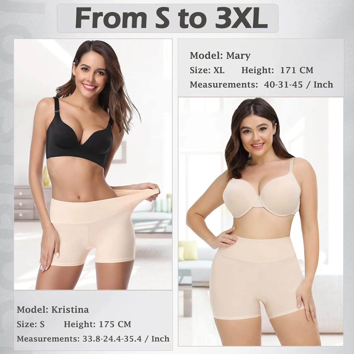 JOYSHAPER Women's Smooth Slip Shorts Under Dresses Comfortable Boyshorts Panties Nylon Spandex Underwear Stretch Shorts