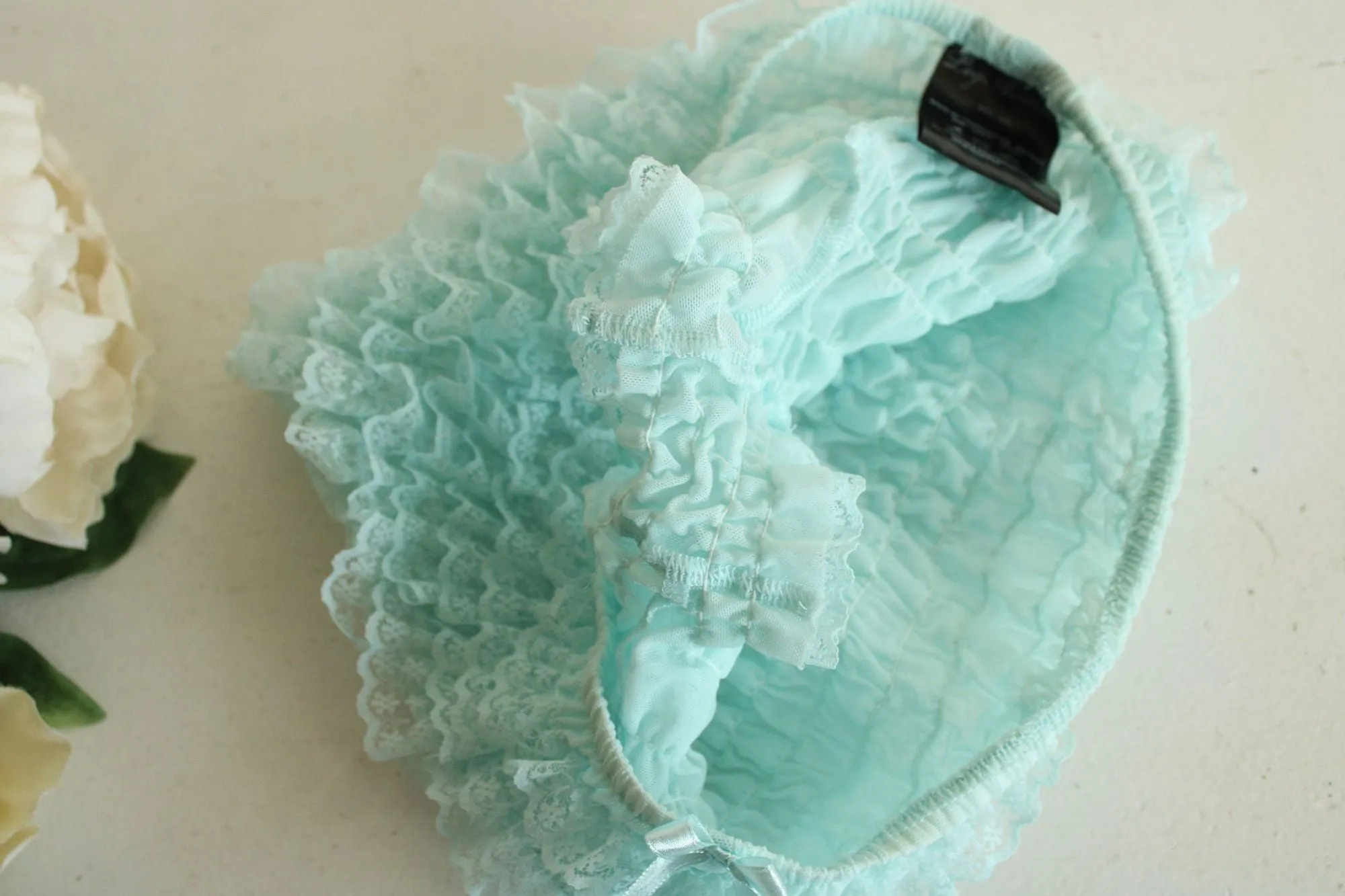 Leg Avenue Frilly Bloomer Boyshorts, One Size, Light Blue