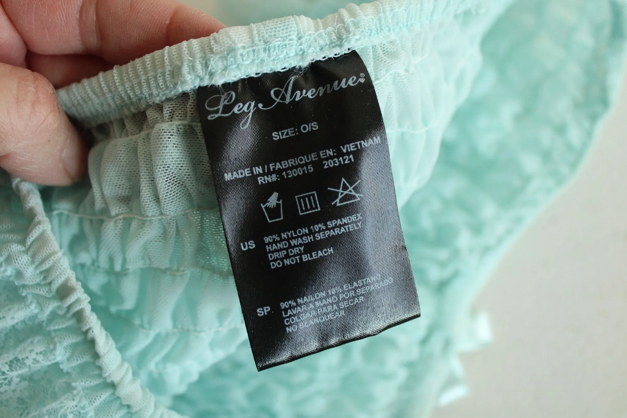 Leg Avenue Frilly Bloomer Boyshorts, One Size, Light Blue