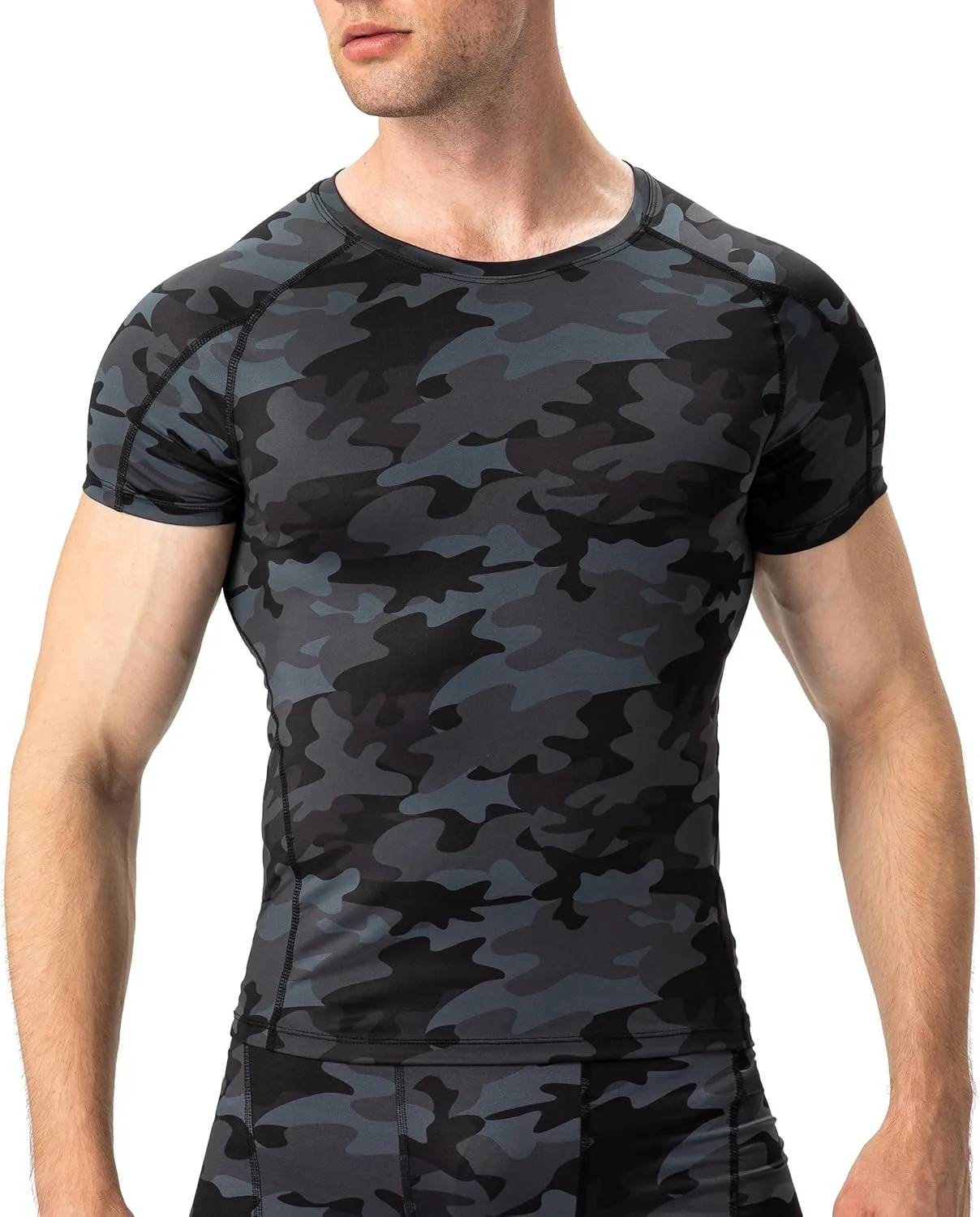 Men's Compression Shirts Short Sleeve Workout Shirt Cool Dry Undershirts Baselayer Sports T Shirts Gym Running Tops