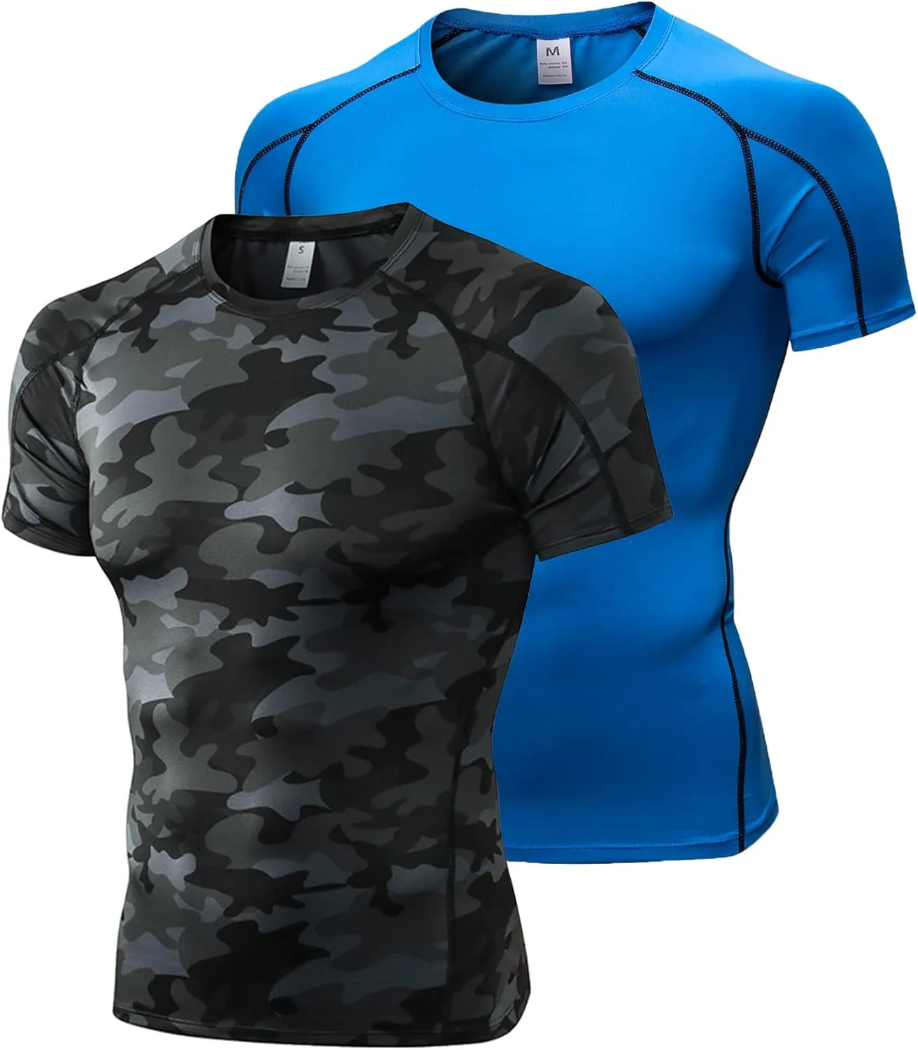 Men's Compression Shirts Short Sleeve Workout Shirt Cool Dry Undershirts Baselayer Sports T Shirts Gym Running Tops