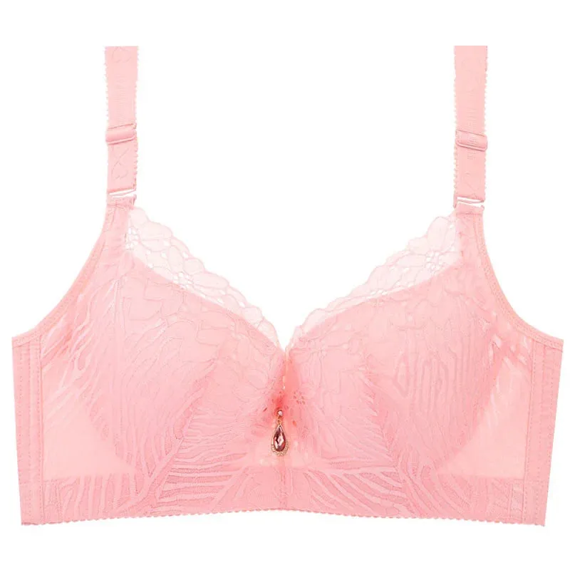 OCW Sexy Deep V Bra Big Size Full Coverage Floral Non Padded Push Up Size 80C-115E