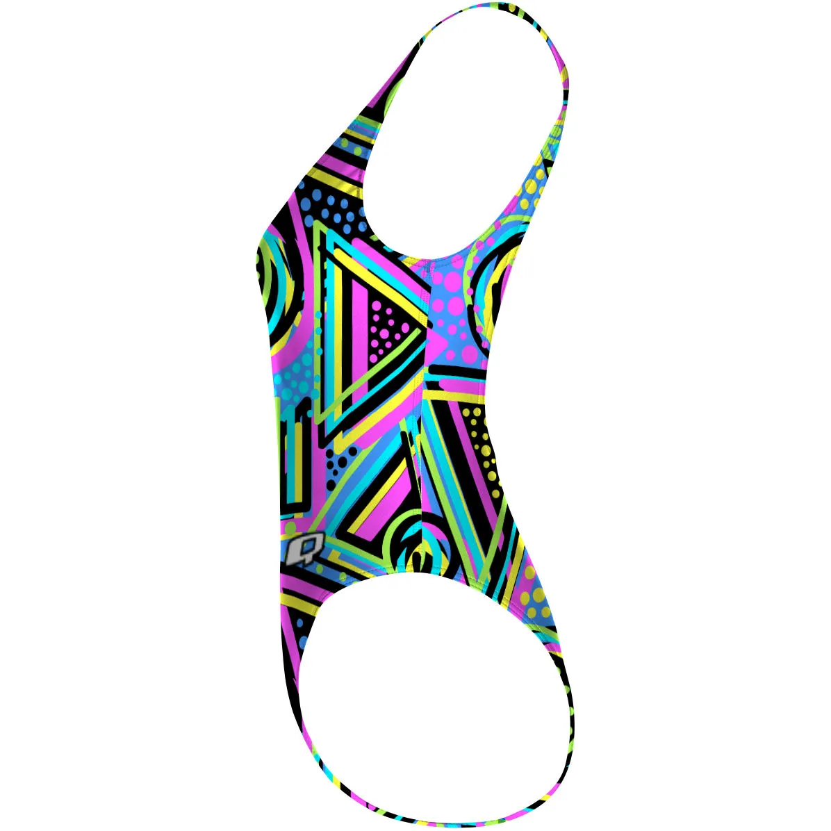 Purple 80s - High Hip One Piece Swimsuit