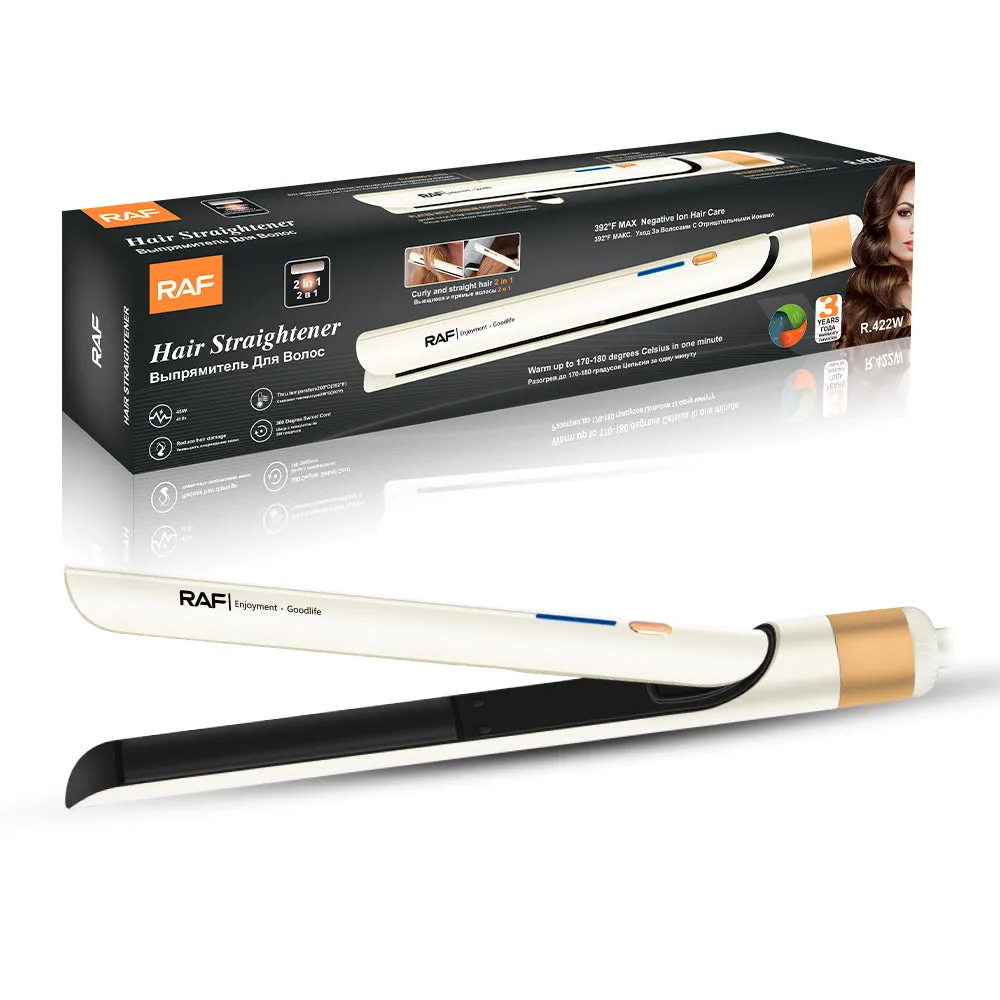 RAF Professional Hair Straightener with Ceramic Plates and Adjustable Temperature 422P