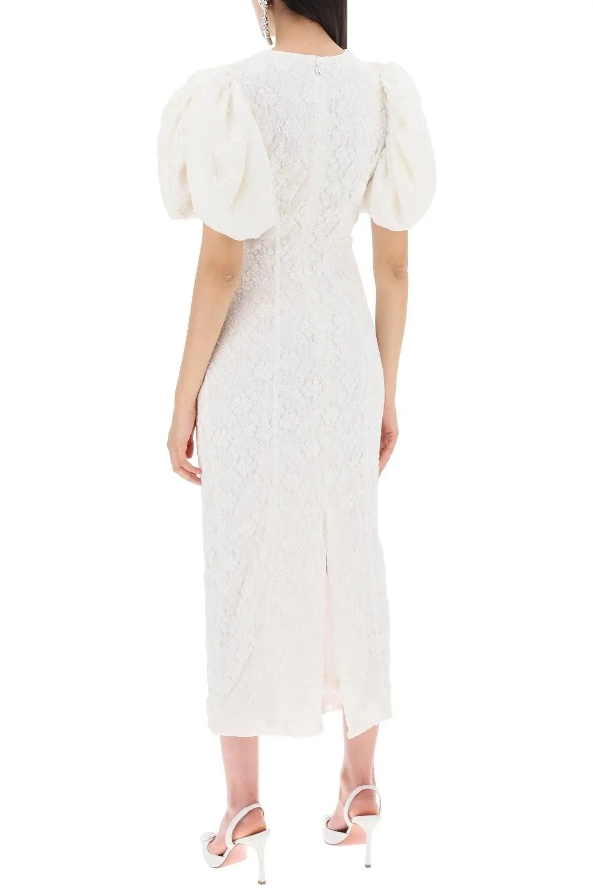 Rotate Midi Lace Dress In White