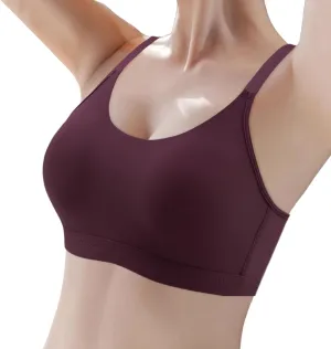 Seamless Bras for Women,Adjustable Wireless Support Bra No Underwire Seamless Bralette Wirefree Push-Up Padded Bras