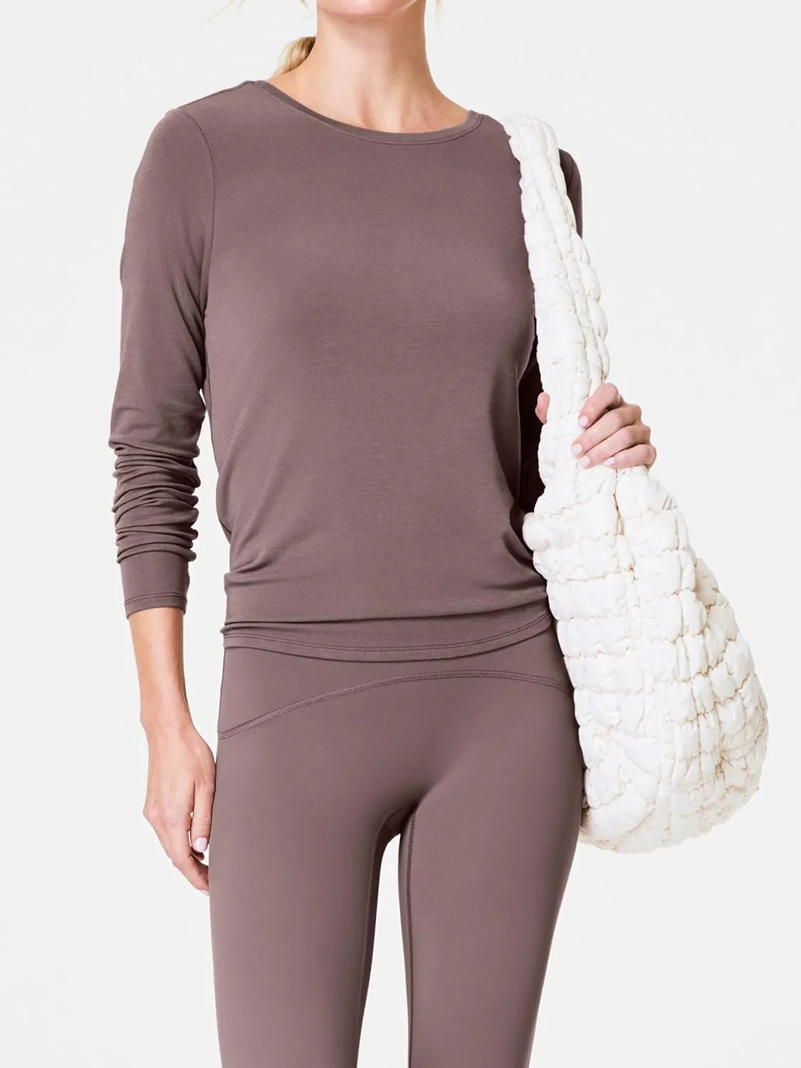 SuperPrity Women's Long Sleeve T-Shirt Workout Tops Reversible Tie Front Tunic Yoga Gym Ladies Blouses Activewear