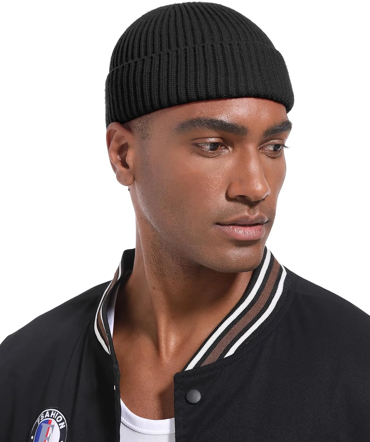 Swag Short Fisherman Beanie for Men Women, Wool Knit Cuff Soft Trawler Beanie Watch Hat, Winter Warm Hats Skull Cap