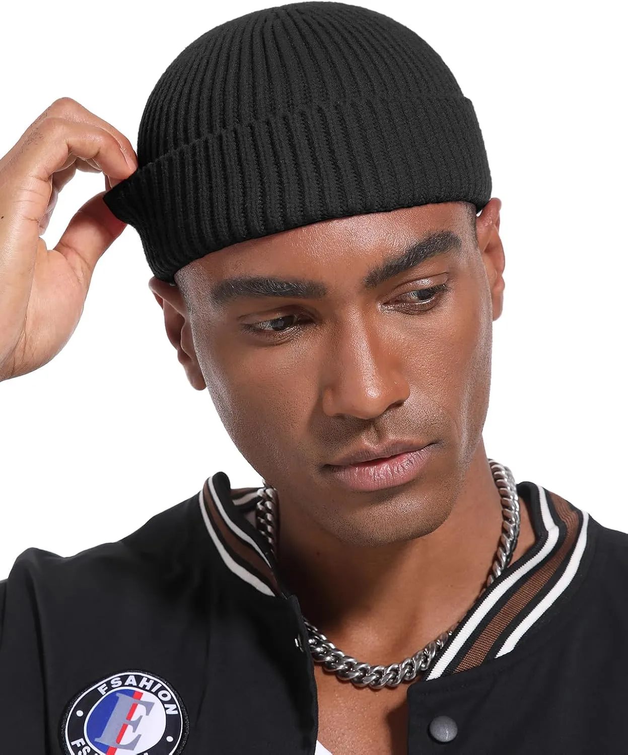 Swag Short Fisherman Beanie for Men Women, Wool Knit Cuff Soft Trawler Beanie Watch Hat, Winter Warm Hats Skull Cap