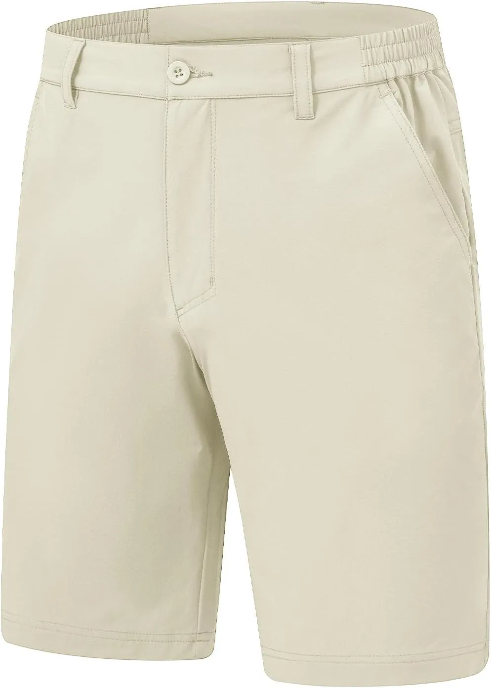TBMPOY Men's Shorts Golf 9" Casual Elastic Waist Quick Dry Flat Front Travel Shorts with 5 Pockets