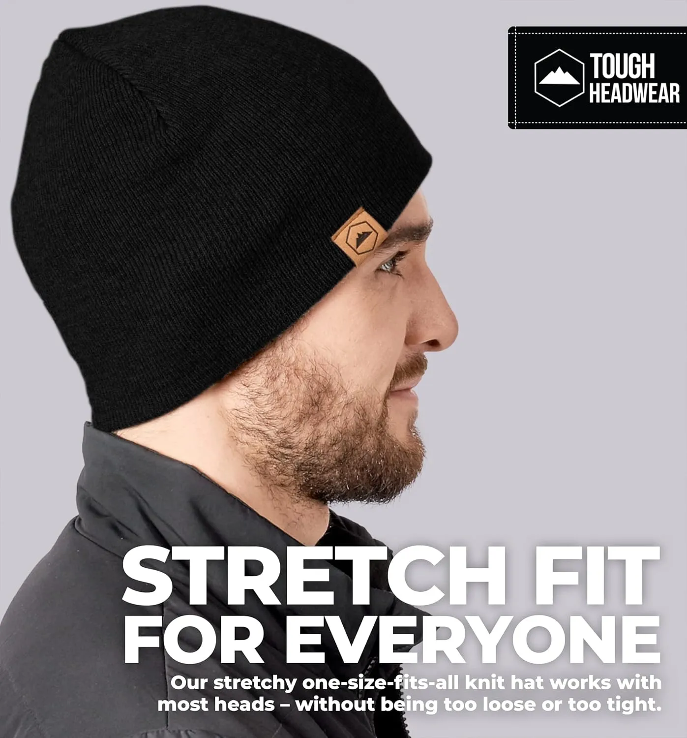 Tough Headwear Daily Knit Beanie - Beanies Hats for Men - Winter Hats for Men & Women - Warm Knitted Hats for Cold Weather