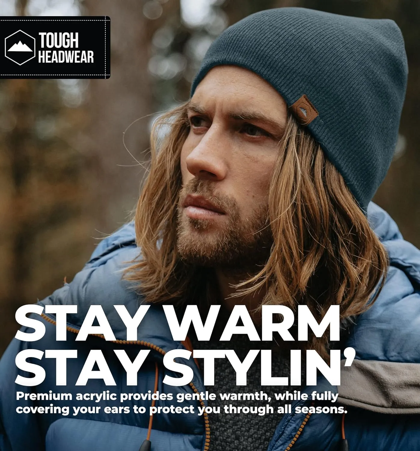 Tough Headwear Daily Knit Beanie - Beanies Hats for Men - Winter Hats for Men & Women - Warm Knitted Hats for Cold Weather