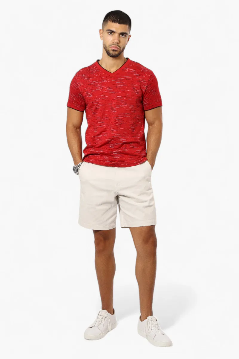 Urbanology Patterned V-Neck Tee - Red