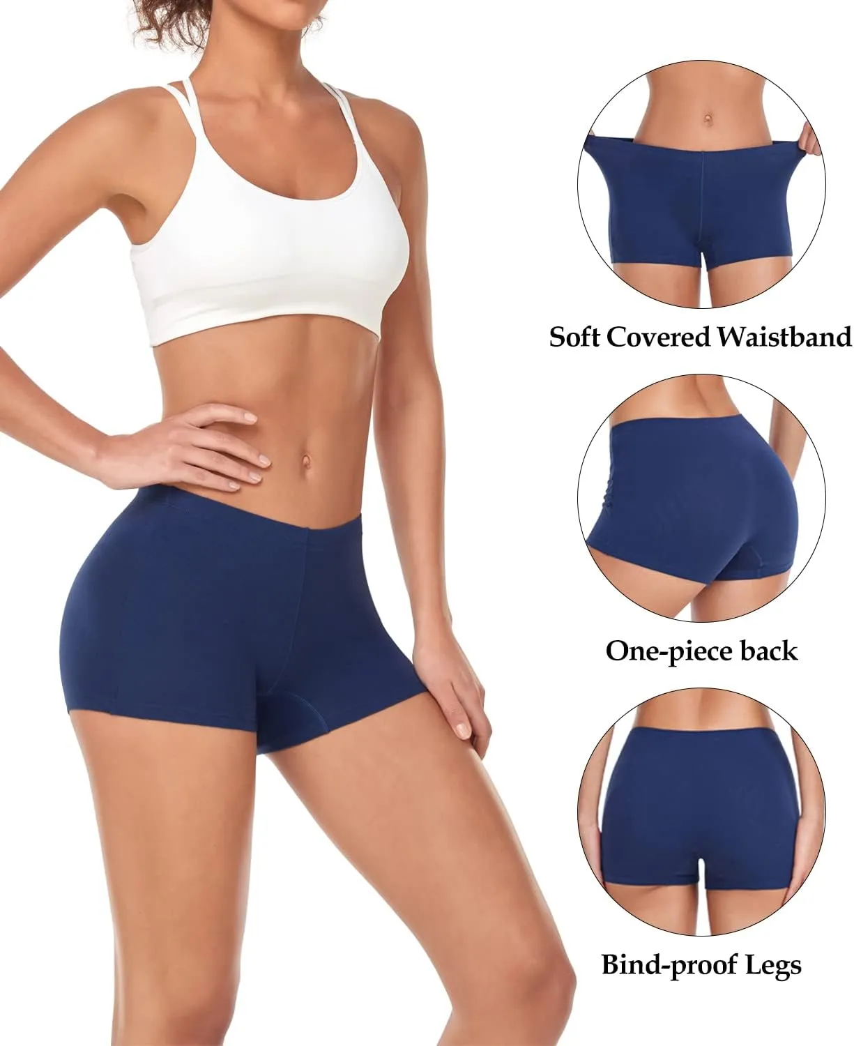 wirarpa Women's Boyshorts Panties Cotton Boxer Briefs for Ladies Underwear Shorts with Cotton Crotch 4 Pack