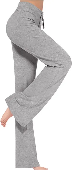 Women Yoga Pants Long Modal Comfy Drawstring Trousers Loose Straight Leg Yoga Running Athletic Lounge Pants