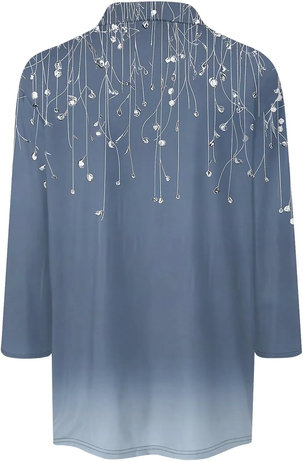 Women's Floral Embroidered V-Neck 3/4 Sleeve Casual Blouse Top Comfortable and Stylish for Everyday Wear