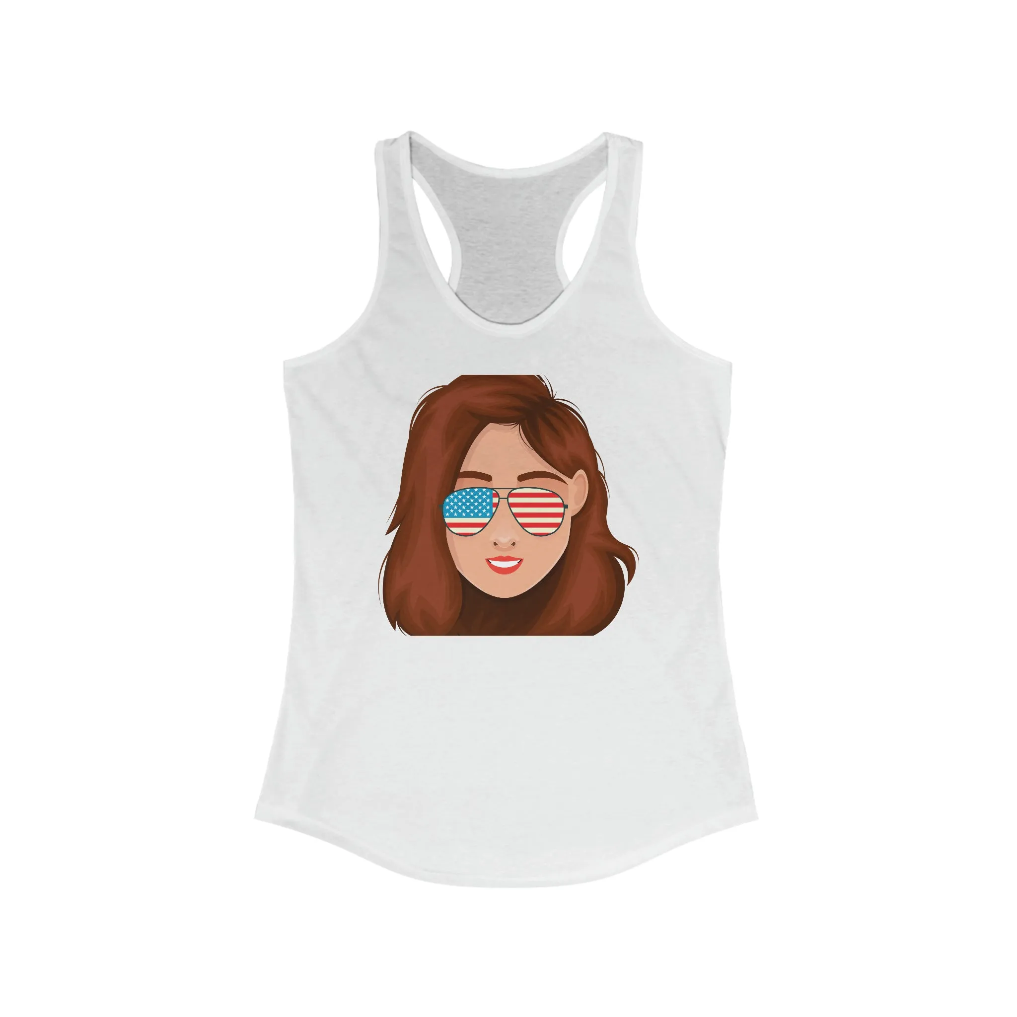 Women's Ideal Racerback Tank, 4th of July Tank Top, Fun Tank Top, Birthday Girl Tank Top, 4th of July Shirt, Summer Patriotic Tank Top, All American Girl Tank Top