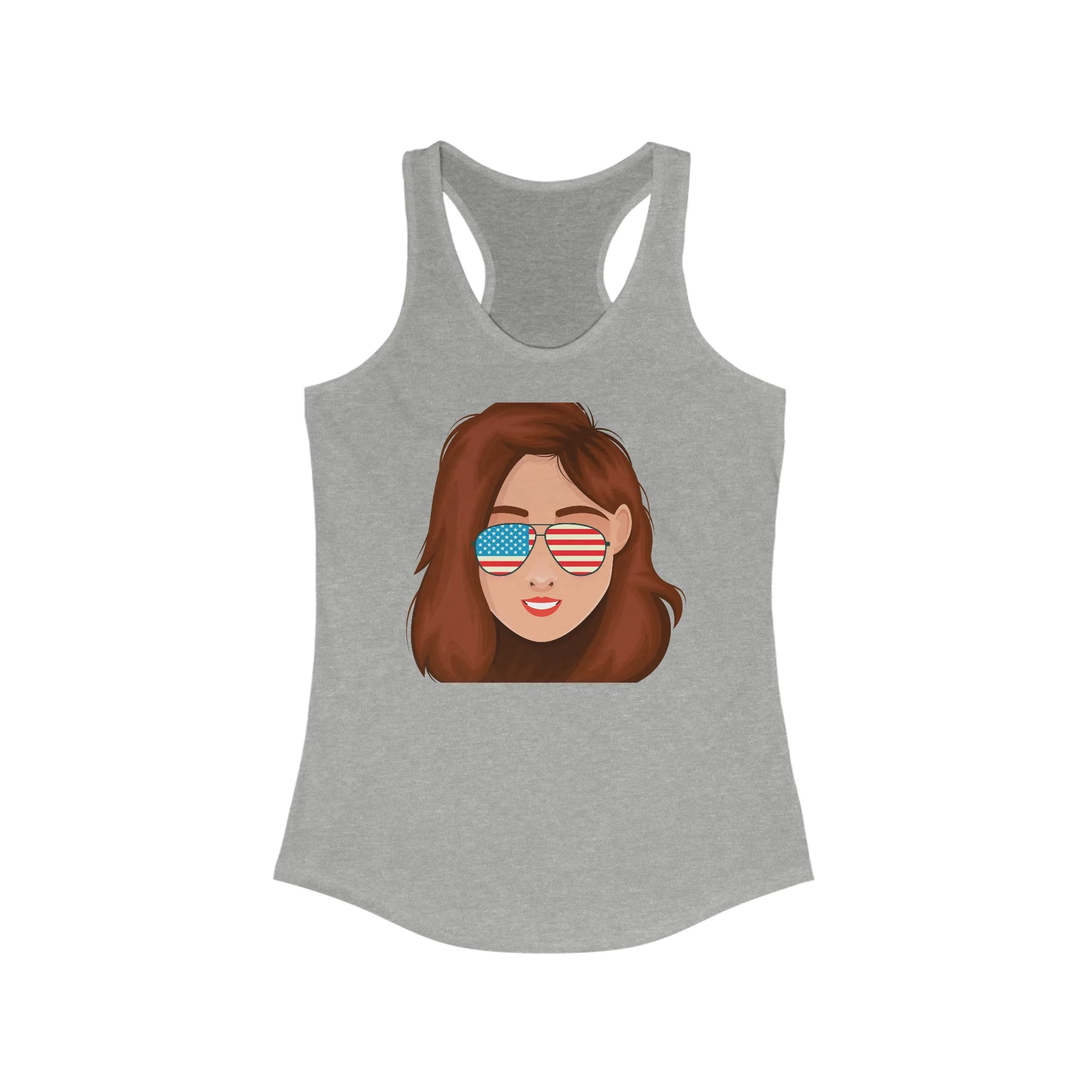 Women's Ideal Racerback Tank, 4th of July Tank Top, Fun Tank Top, Birthday Girl Tank Top, 4th of July Shirt, Summer Patriotic Tank Top, All American Girl Tank Top