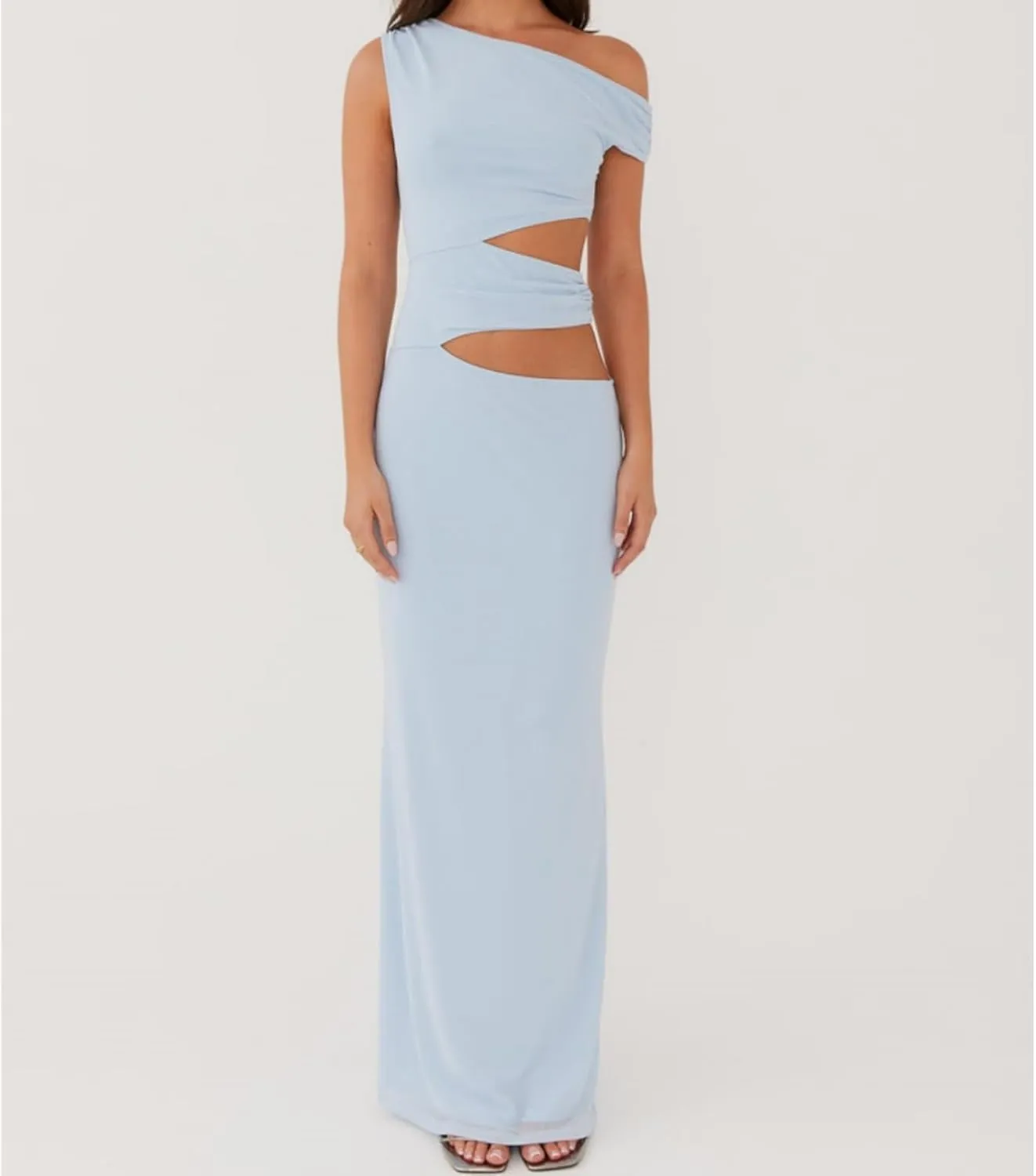 Women's Slip Maxi Dress Knit Sexy Lounge Low Cut Sleeveless Backless Hollow Ribbed Bodycon Dresses Long Dress